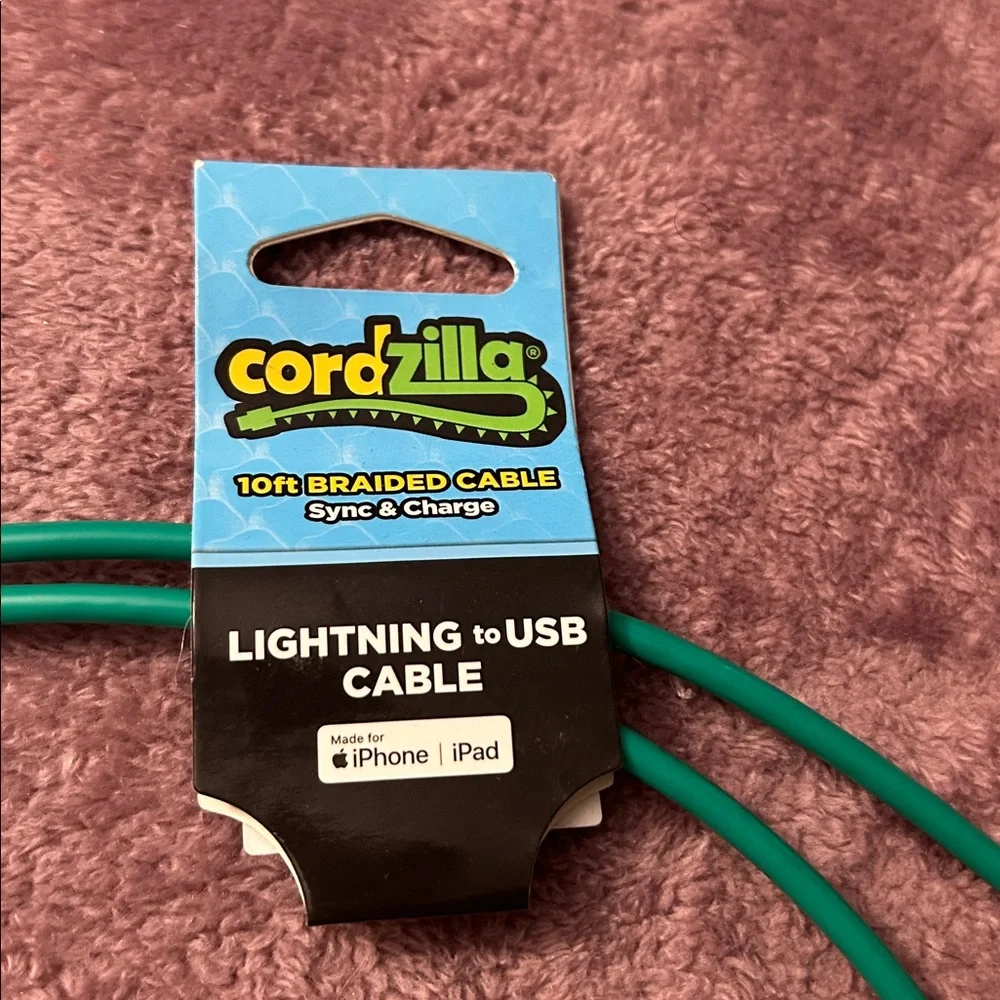 Godzilla 10 FT Braided Cable- Lightning to USB Cable